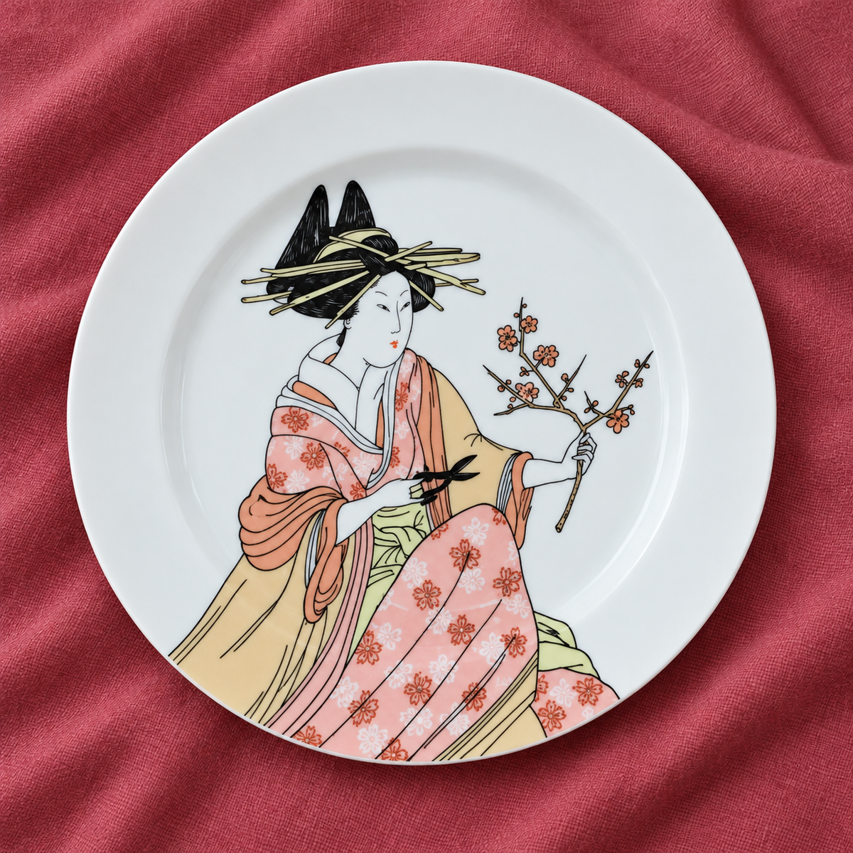 Lot of 4 Geisha Girl Dessert Dishes